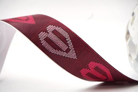 Heißes Pink & Weißes Valentinsherz Jacquardband_AI-KN